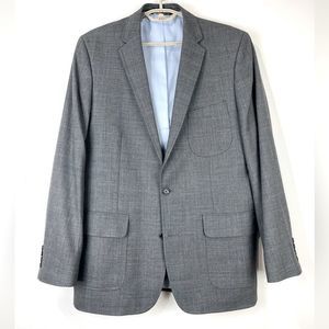 Lands’ End Windowpane 2-Button Blazer Suit Jacket Patch Pocket Men’s 42L 42 Long